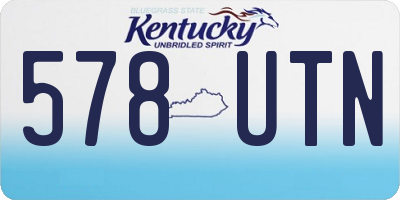 KY license plate 578UTN