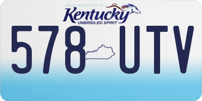 KY license plate 578UTV