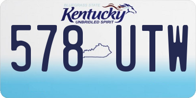 KY license plate 578UTW