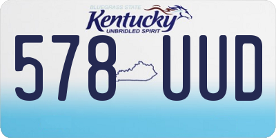 KY license plate 578UUD