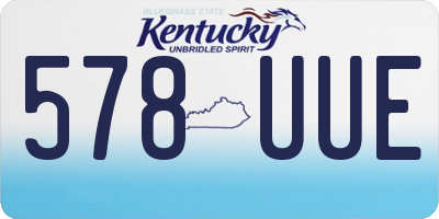 KY license plate 578UUE