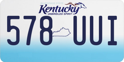 KY license plate 578UUI