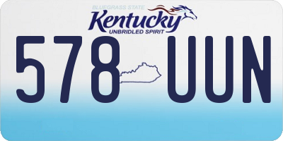 KY license plate 578UUN