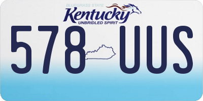 KY license plate 578UUS