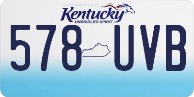 KY license plate 578UVB