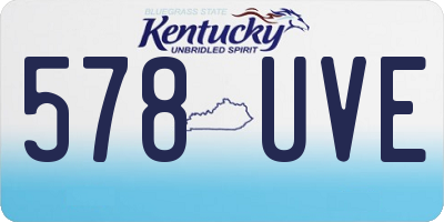 KY license plate 578UVE