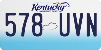 KY license plate 578UVN