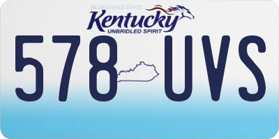 KY license plate 578UVS
