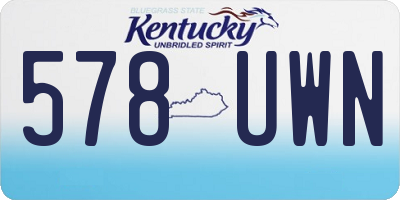 KY license plate 578UWN