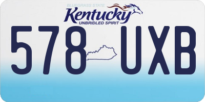 KY license plate 578UXB