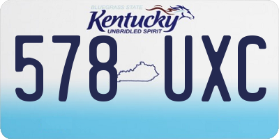 KY license plate 578UXC