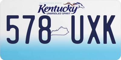 KY license plate 578UXK