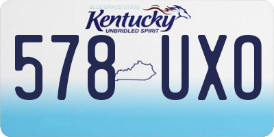 KY license plate 578UXO