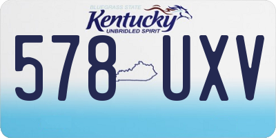 KY license plate 578UXV