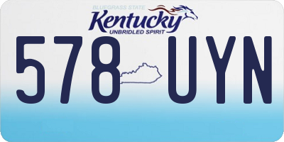 KY license plate 578UYN