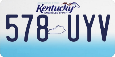 KY license plate 578UYV