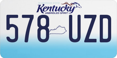 KY license plate 578UZD