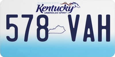 KY license plate 578VAH