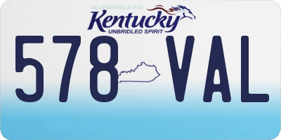 KY license plate 578VAL