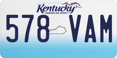 KY license plate 578VAM