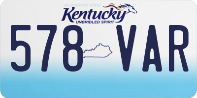 KY license plate 578VAR