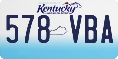 KY license plate 578VBA