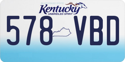 KY license plate 578VBD