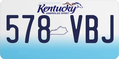 KY license plate 578VBJ