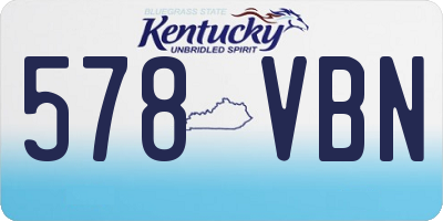 KY license plate 578VBN