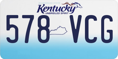 KY license plate 578VCG