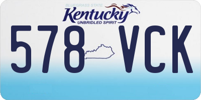 KY license plate 578VCK