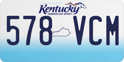 KY license plate 578VCM