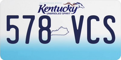 KY license plate 578VCS