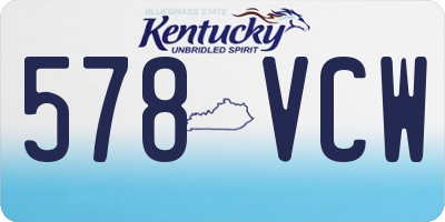 KY license plate 578VCW