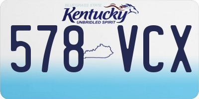 KY license plate 578VCX
