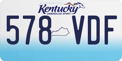 KY license plate 578VDF