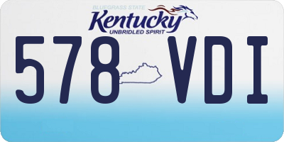 KY license plate 578VDI