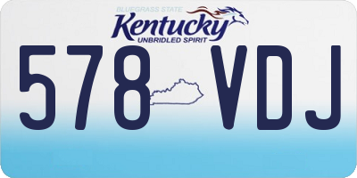 KY license plate 578VDJ
