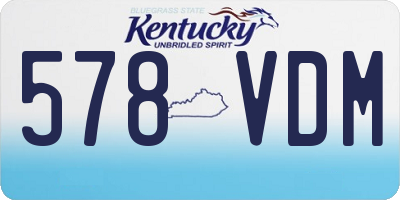 KY license plate 578VDM