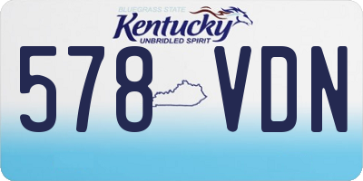 KY license plate 578VDN