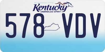 KY license plate 578VDV