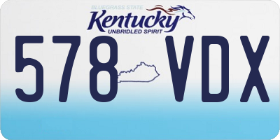 KY license plate 578VDX