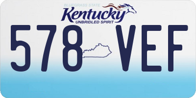 KY license plate 578VEF
