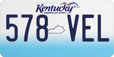 KY license plate 578VEL