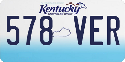 KY license plate 578VER