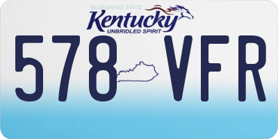 KY license plate 578VFR