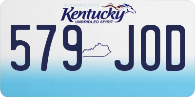 KY license plate 579JOD
