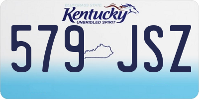 KY license plate 579JSZ