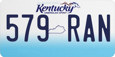 KY license plate 579RAN