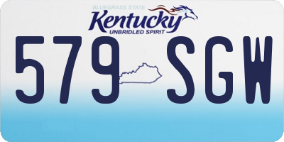 KY license plate 579SGW